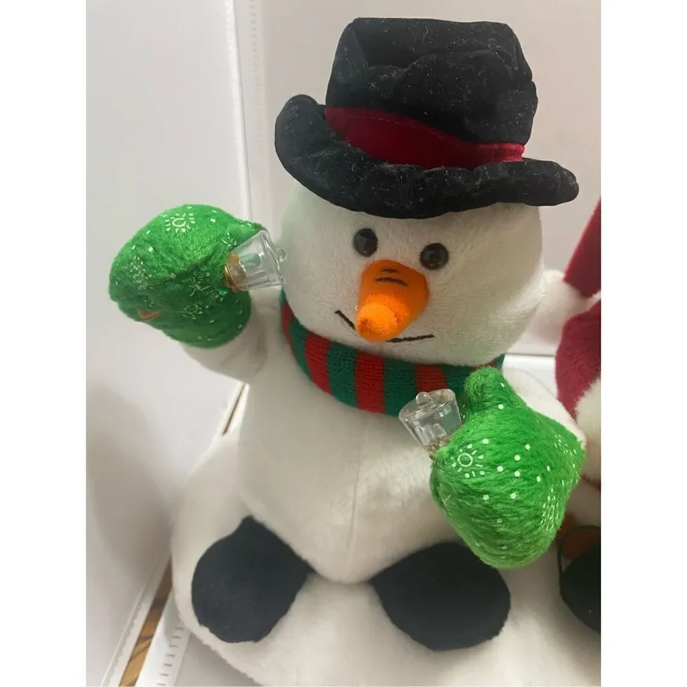Christmas Singing Light Up Plush Snowman Santa Reindeer Snow Here Comes Santa